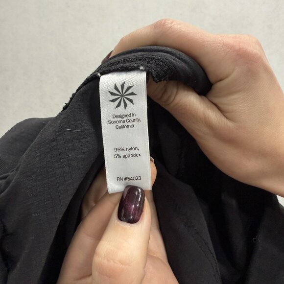 Athleta Pants Womens 2 Black Ripstop Jogger Nylon Stretch Drawstring Pockets - Picture 8 of 10